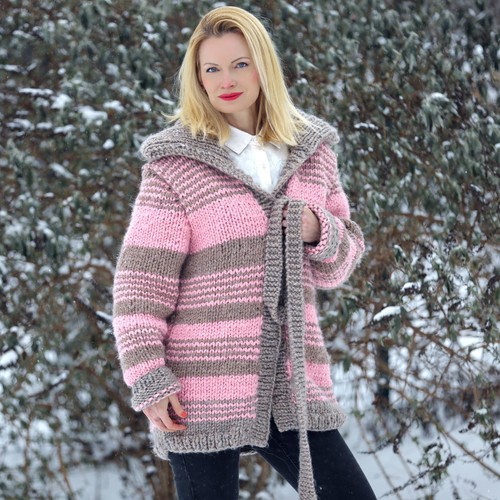 Cardigan maglia mano alpaca - a,