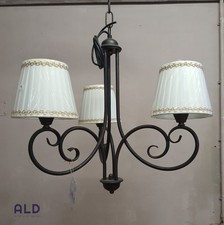 Lampadario artigianale in ferro battuto per camera da letto cameretta 3 luci e14