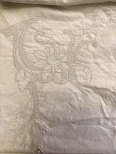 Tovaglia lino ricamata a - tovaglia,