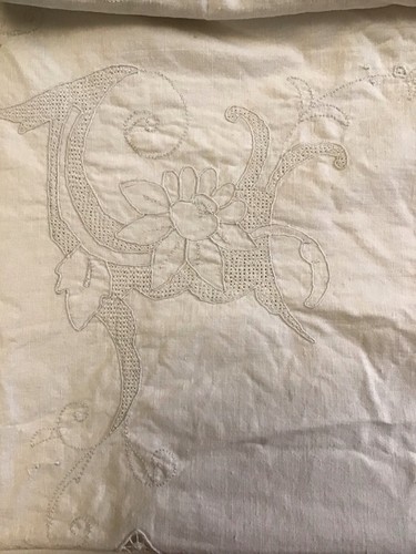 Tovaglia lino ricamata a - tovaglia,