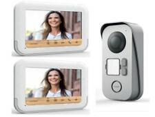 KIT VIDEOCITOFONO CON 2 MONITOR AVIDSEN 7 POLLICI BIFAMILIARE 2 DUE FAMIGLIE