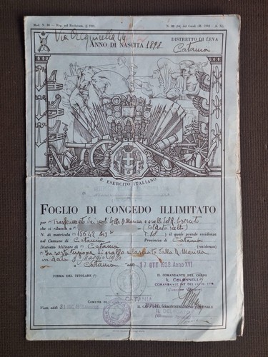 Militaria ww1 foglio - militaria,