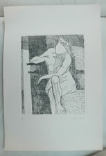 Ilario Rossi (Bologna 1911 - 1994) incisione litografia 48x33 cm nudo femminile