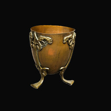 Vassoio Art Nouveau rame e