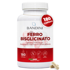 Bandini® Ferro Bisglicinato 80mg + Vitamina C, 180 Capsule Vegan (Per 6+ Mesi)