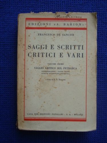 Sanctis scritti vari - de, sanctis-scritti