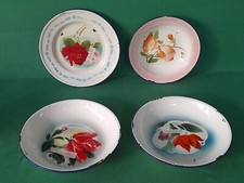 LOTTO 4 VECCHI PIATTI IN FERROSMALTO FERRO SMALTO FLOREALE VINTAGE. CA90