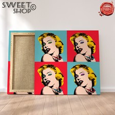 QUADRO MARILYN MONROE POP ART  Stampa su Tela ALTA' QUALITA' WARHOL ARTE ARREDO