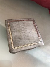 Portacipria Vintage in argento 800 Italy, lavorato a ghiglioscè e intarsi in oro