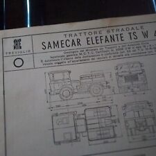 TRATTORE SAME SAMECAR ELEFANTE TS W 4X4 SCHEDA OMOLOGAZIONE 1964 DIAGRAM SPECS 