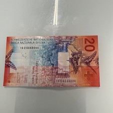 AUTENTICHE BANCONOTE Da 20 Franchi Svizzeri
