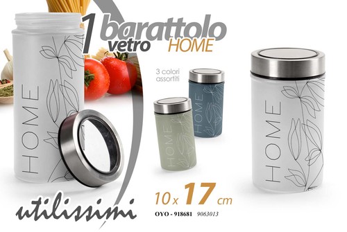Barattolo cucina vetro fiori