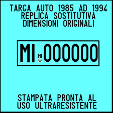 TARGA AUTO PROVVISORIA