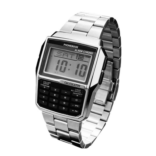 Orologio calcolatrice acciaio - orologio,