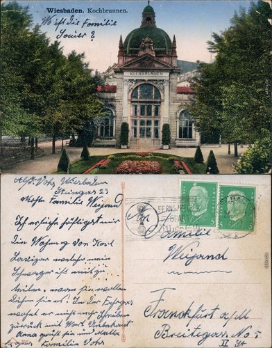 Cartolina wiesbaden fontana - cartolina,