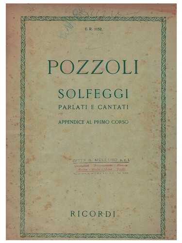 Pozzoli solfeggi parlati - pozzoli,