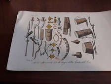 africa armi strumenti neri della costa d'oro stampa-cm22x14-'800-originale