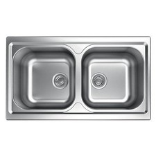 Apell Lavello 2 vasche (86x50cm) ATMOSFERA Inox Prelucidato TM862IPC