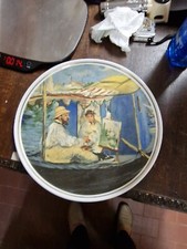 Piatto Decorativo Edoard Manet Limoges France bordo dorato Cm. 31 M2 ^