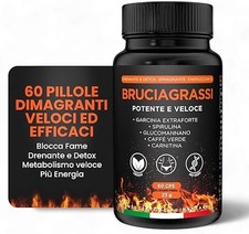 Pillole Bruciagrassi Dimagranti Veloci Detox Sopprime Appetito 60 Capsule