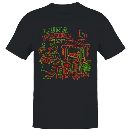 Shirt uomo luna pizzeria - uomo,