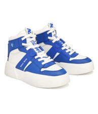 Scarpe da ginnastica Naked Wolfe Phantom blu bianco UK 3 nuove in pelle prezzo consigliato £ 220