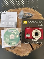 Macchina fotografica nikon coolpix l25 rossa testata funzionante con scatolo