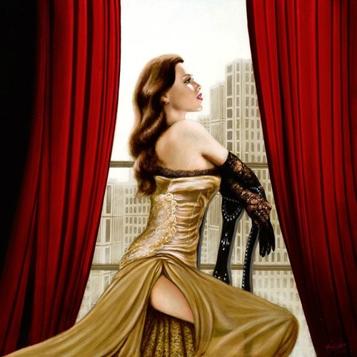 Quadro donna seduta alla - quadro,