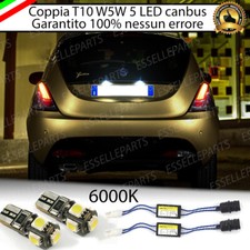 COPPIA LUCI TARGA 5 LED LANCIA Y YPSILON T10 W5W + SPEGNI SPIA 100% No ERROR
