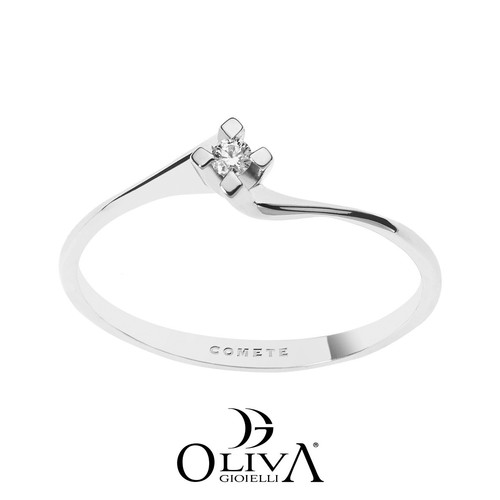 Anello solitario donna comete - ,
