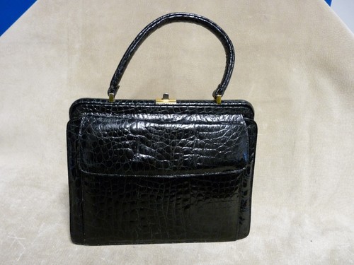 Borsa donna coccodrillo nera - borsa,
