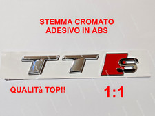 STEMMA LOGO SCRITTA ADESIVOCOMPATIBILE AUDI TT S CROMATA EMBLEMA 2015-2023 SLINE
