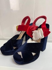 PRADA velvet platform sandals