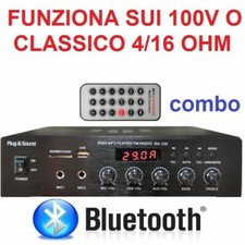 AMPLIFICATORE COMBO 100V / 4-16 OHM 400W BLUETOOTH + TELECOMANDO + DISPLAY + USB