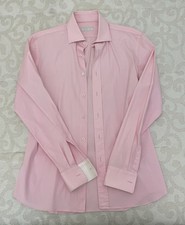 CAMICIA NUOVA PRADA ORIGINALE ROSA POLSINI GEMELLI UOMO TG M (IT 39/40 - US 15½)