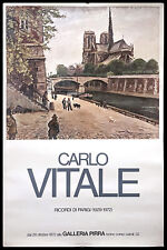 1972 * Manifesto, Poster Arte "Carlo Vitale - Ricordi di Parigi - Galleria Pirra