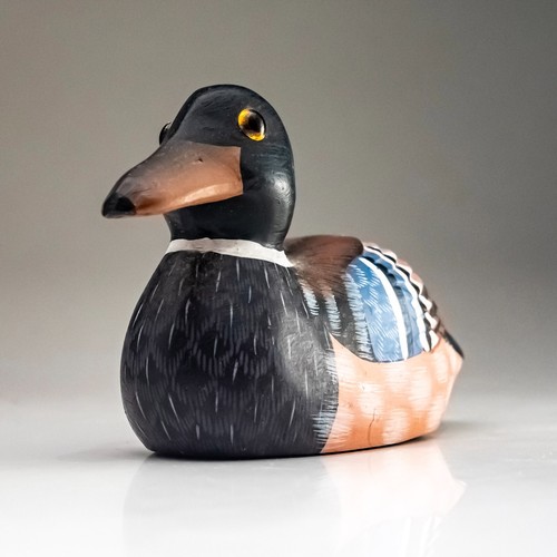 Hand carved stone common eider - stone,