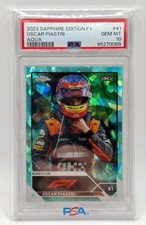 PSA 10 Topps Chrome Sapphire Oscar Piastri RC Aqua Refractor #41 GEM MINT /99 