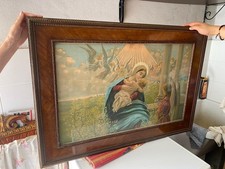 Quadro Madonna con Bimbo Vintage anni 60/70’ con cornice in legno di Quercia