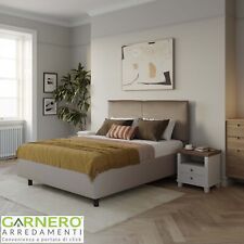 Letto matrimoniale contenitore 160x195cm imbottito tessuto tortora ELITEDREAMS