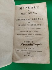 Manuale di medicina e chirurgia legale tomo II di Pasqualone 1816 Napoli