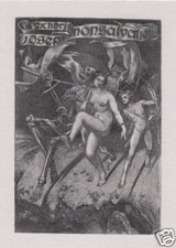 EX LIBRIS BOOKPLATE EROTICO n