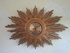 Originale Art Deco Sunburst Clock / orologio da parete - Metamec Dereham 220V Made England