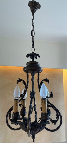 Lampadario anni ottone - lampadario,