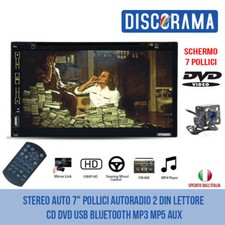 STEREO AUTO 7" POLLICI AUTORADIO 2 DIN LETTORE CD DVD USB BLUETOOTH MP3 MP5 AUX