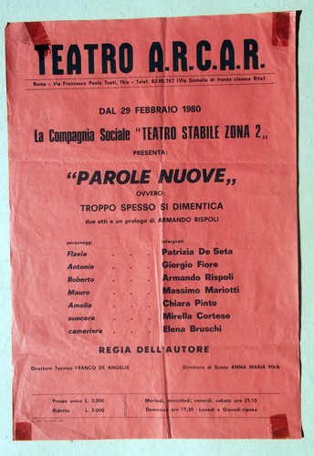 Teatro arcar roma 1980 - teatro,