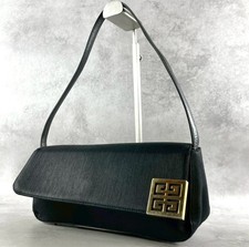 GIVENCHY Borsa a tracolla in tela nera 4G logo accessorio marsupio vintage baguette
