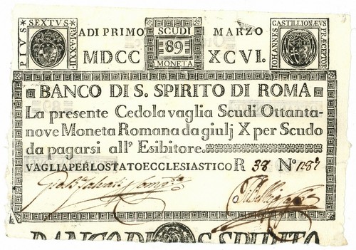 Scudi cedola banco - 89,