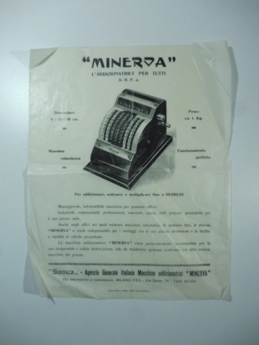 Minerva addizionatrice per - minerva., l'addizionatrice