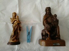 Statuine Gesù,Maria,legno d'ulivo,Madonna,pio,votive,sacra,reliquiario,papa